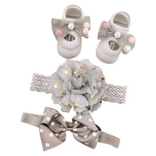 Load image into Gallery viewer, Newborn Baby Girls Headband Bow Flowers Cloth Hair Bands Hair Accessories Socks Gift Boxes Three-piece Suit Christmas Gifts