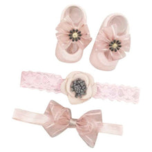 Load image into Gallery viewer, Newborn Baby Girls Headband Bow Flowers Cloth Hair Bands Hair Accessories Socks Gift Boxes Three-piece Suit Christmas Gifts