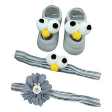 Load image into Gallery viewer, Newborn Baby Girls Headband Bow Flowers Cloth Hair Bands Hair Accessories Socks Gift Boxes Three-piece Suit Christmas Gifts