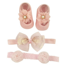 Load image into Gallery viewer, Newborn Baby Girls Headband Bow Flowers Cloth Hair Bands Hair Accessories Socks Gift Boxes Three-piece Suit Christmas Gifts