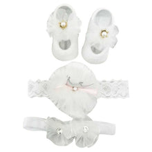 Load image into Gallery viewer, Newborn Baby Girls Headband Bow Flowers Cloth Hair Bands Hair Accessories Socks Gift Boxes Three-piece Suit Christmas Gifts
