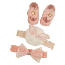 Load image into Gallery viewer, Newborn Baby Girls Headband Bow Flowers Cloth Hair Bands Hair Accessories Socks Gift Boxes Three-piece Suit Christmas Gifts