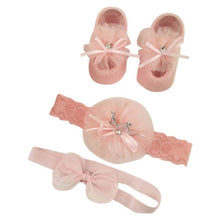 Load image into Gallery viewer, Newborn Baby Girls Headband Bow Flowers Cloth Hair Bands Hair Accessories Socks Gift Boxes Three-piece Suit Christmas Gifts