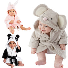 Load image into Gallery viewer, 2019 Winter Warm Baby  Hooded Sleepwear Cute Cartoon Mouse/Panda/Bunny Animal Design1-5Y Infant Towel Coral Fleece Blanket Robes