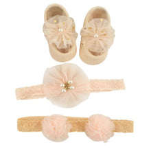 Load image into Gallery viewer, Newborn Baby Girls Headband Bow Flowers Cloth Hair Bands Hair Accessories Socks Gift Boxes Three-piece Suit Christmas Gifts